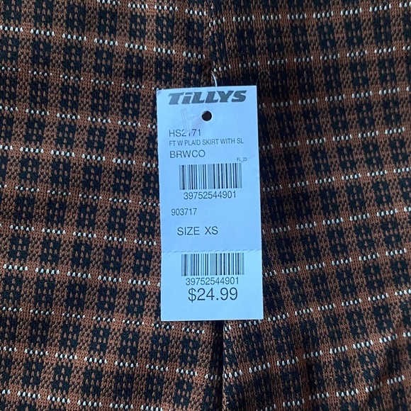 Tillys Full Tilt Brown & Black Plaid Skirt - Picture 4 of 7